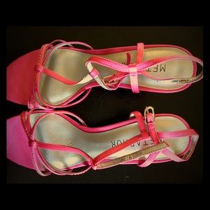 Hot Pink Vintage Strappy Heels 8.5M Metaphor Sexy!